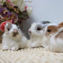 5CM Mini Realistic Cute White Plush Rabbits Fur Lifelike Animal Easter Bunny Simulation Model Birthday Gift Rabbit Toy