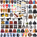 MOC Medieval Accessories Series Building Blocks Military Army Soldier Armour Shield Helmet Sword Crown Weapon Knight Bricks Toys