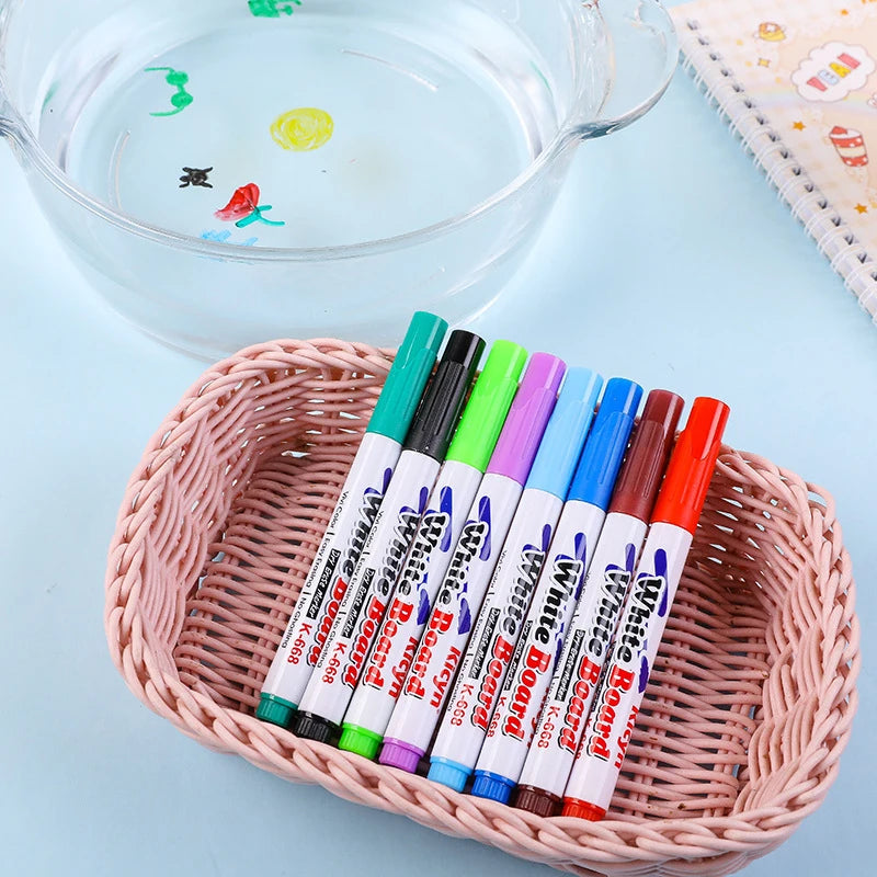 NEW 12 Colors 8 Colors Magical Water Painting Pen Whiteboard Markers Floating Ink Pen Doodle Water Pens Toy Art Supplies