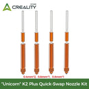 Creality "Unicorn" K2P Quick-Swap Nozzle Kit 0.4mm 0.6mm 0.8mm Alloy Hardened Steel Material Nozzle for K2 Plus 3d Printer Parts