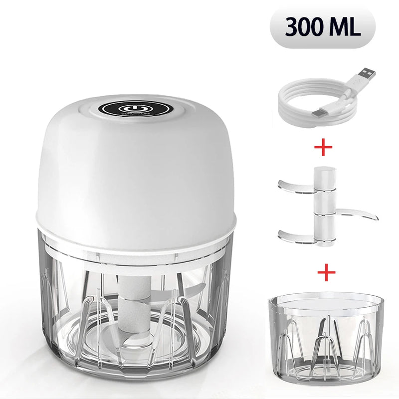 Electric Garlic Chopper Mini Portable Electric Vegetable Garlic Onion Chopper Multifunctional Wireless Electric Food Chopper