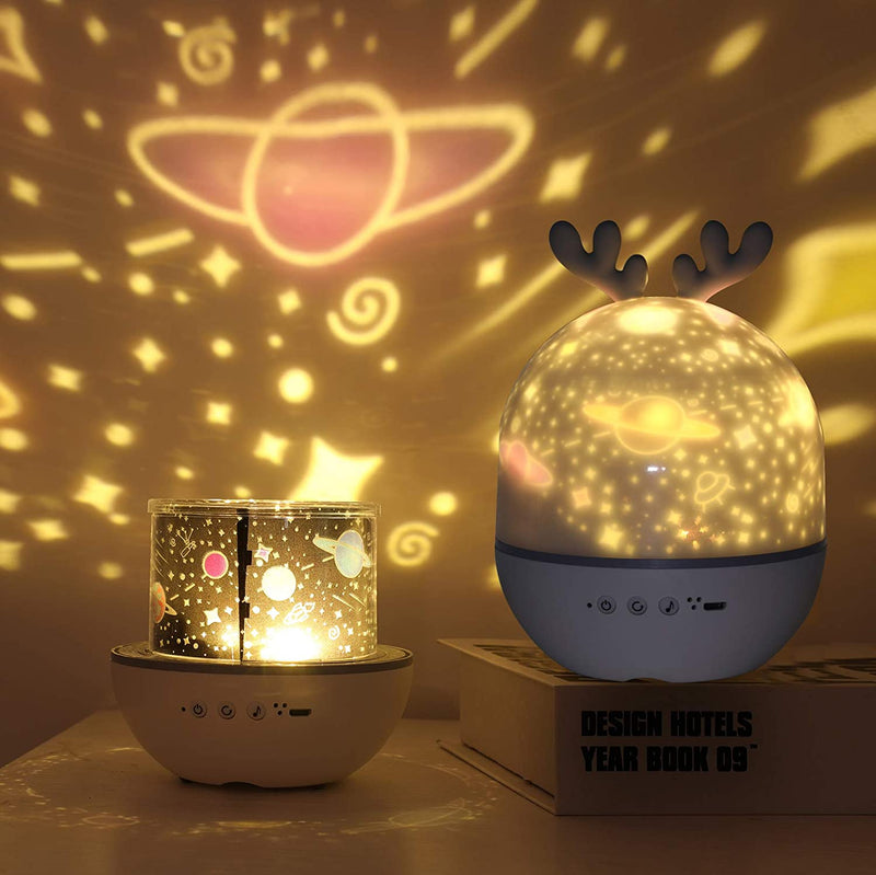 Music Projector Night Light With BT Speaker Chargeable Universe Starry Sky Rotate LED Lamp Colorful Flashing Star Kids Baby Gift