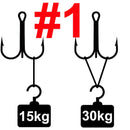 10pcs Thick Treble Hook Strong Silvery and Black Fishing Hook Saltwater Fishhook Barbed Sea Triple Hook