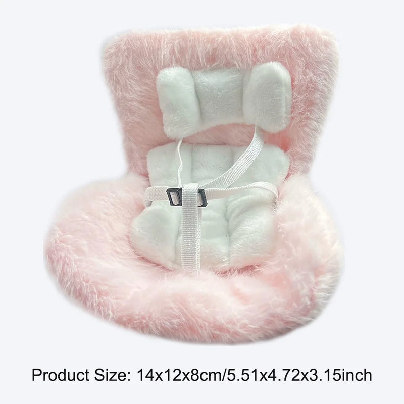 Doll Seat with Air Vent Clip and Desktop Stand Mini Plush Doll Safety Seat Car Ornament for 17cm Plush Dolls