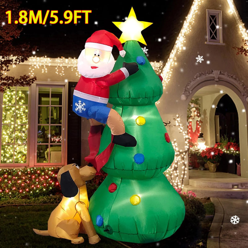 Christmas Inflatable Decoration Toy Built-in LED Lights Inflatable Model Ornament Xmas Party New Year Garden Indoor Outdoor Deco