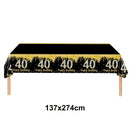 40th Birthday Party Disposable Tableware Plate Cup Napkin Black Gold Party Decorations Birthday Balloon 40 Years Party Supplies