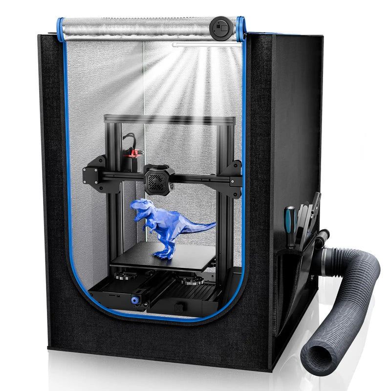 YOOPAI 3D Printer Enclosure with LED Light Thermo-Hygrometer Ventilation Kit Premium Fireproof Dustproof Constant Temperature