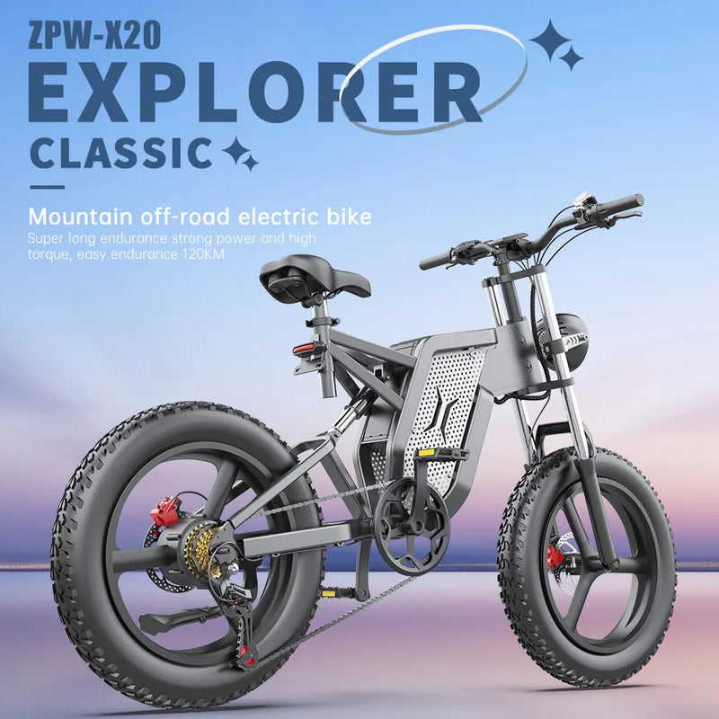 ZPW X20 ebike 2000W 35Ah electric Adult bike Bicycle 20 Inch 4.0 Fat Tyre electric bicycle Snow electric Bike Mountain ebikes