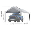 SucceBuy Carport Replacement Canopy Cover Garage Top Tent Shelter Tarp Heavy-Duty Waterproof & UV Protected （Frame Not Include）