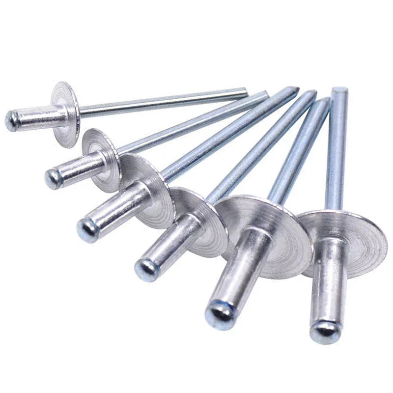 Aluminum Alloy Big Head Pull Rivet Large Flat Head Round Head Core Pull Rivet Pull Nail Decoration M3.2 M4 M4.8 M5M6.4 10~100Pcs