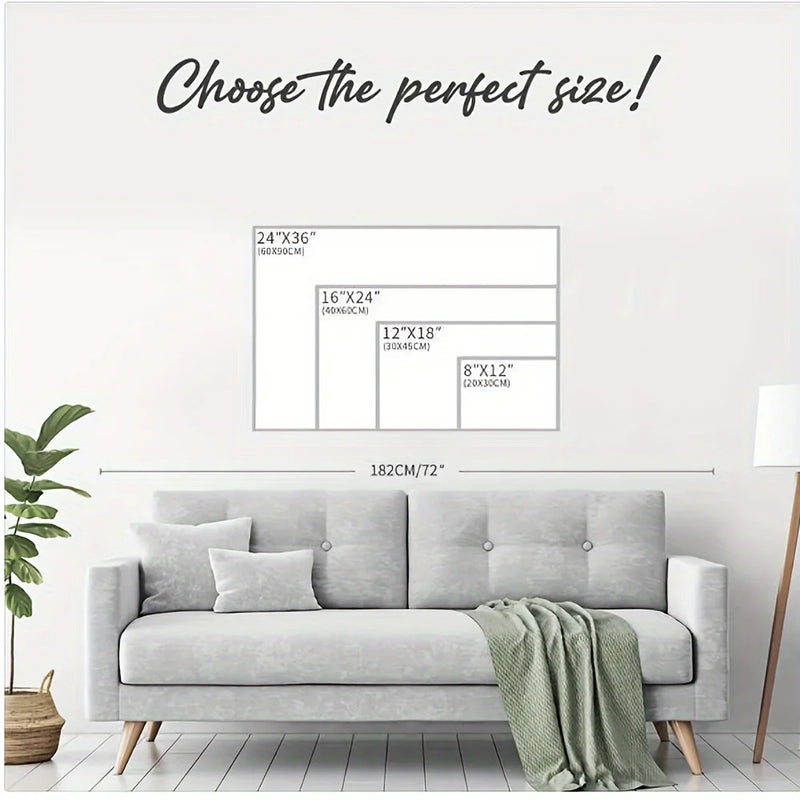 1 PCWooden Framed Canvas Window & Tree Wall Art Print For Home Living Room & Bedroom Holiday Party Decoration Gift Hangable