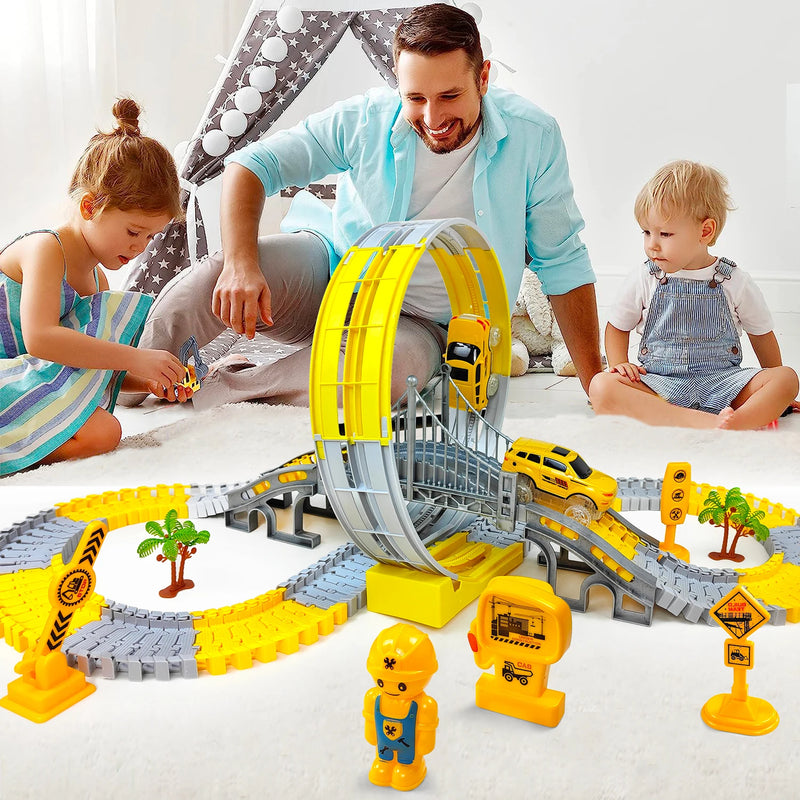 Track Car Train Toys Children Electric Track Toy Car Engineering Car Kids Educational Toys  for Children Birthday Gift