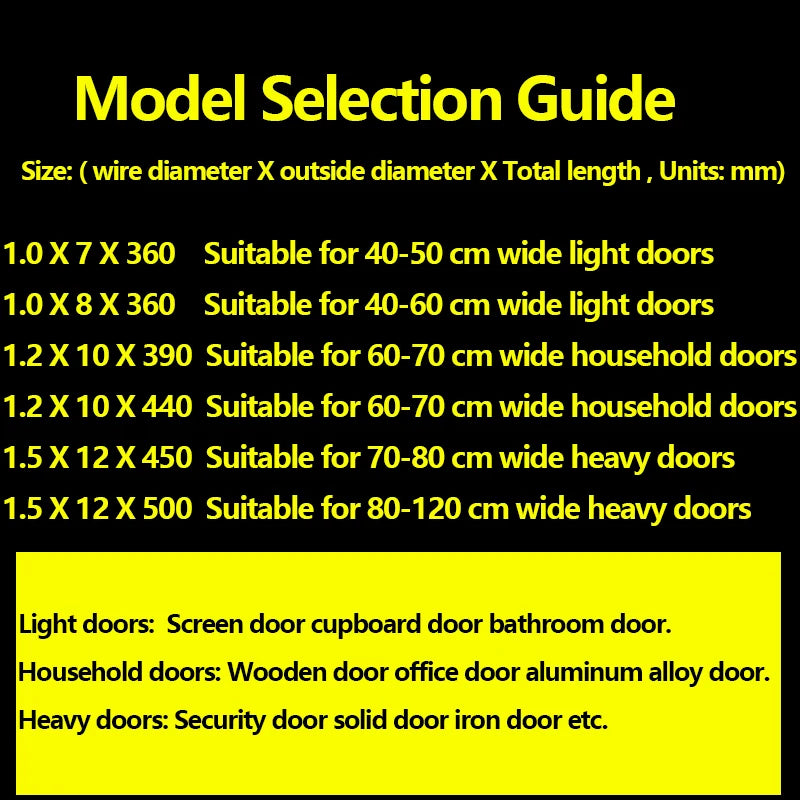 Zinc Plated Automatic Close Door Pullback Tension Spring Steel 65Mn Cylindroid Helical Coil Extension Gate Closure Kit