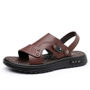 Leather Sandals Men's Cowhide Breathable Summer Casual Shoes Platform Sandals Dual-purpose Sandals Slipper Beach Shoes