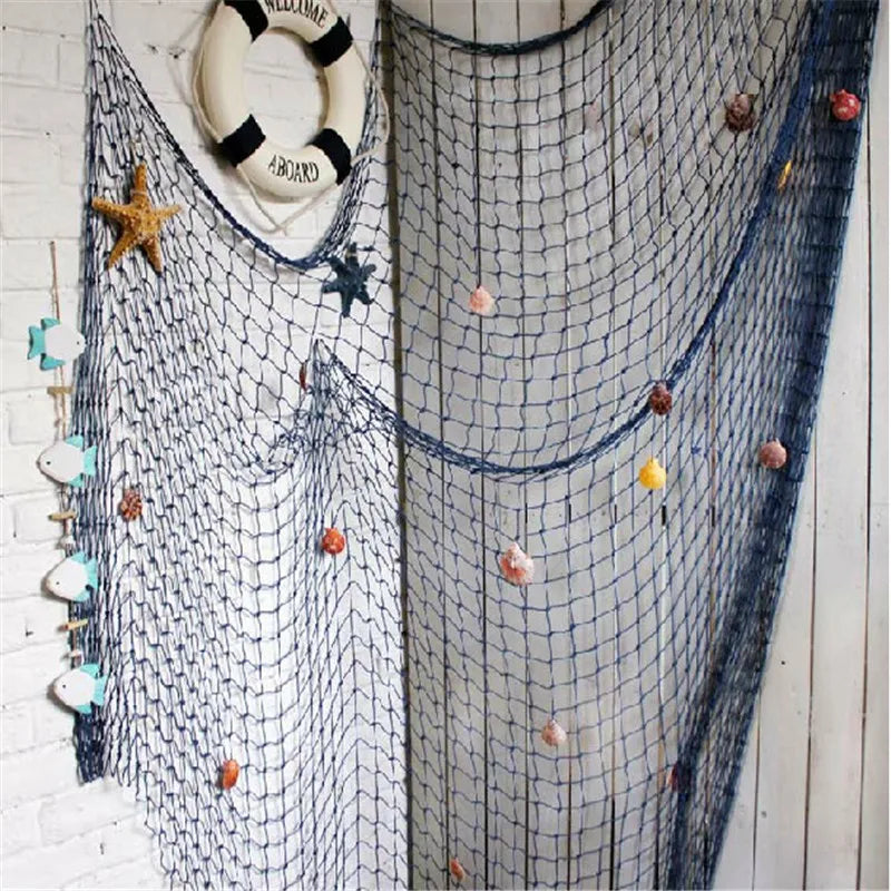 Fishing Net Wall Hangings Ornament Studio Prop Room Home Decoration Mediter Sea Stickers Marine Over The Garden Crafts Nautical