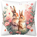 Easter Floral Bunny Print Pillowcase Nordic Home Decor Pillowcase Holiday Bedroom Living Room Decoration Polyester Cushion Cover