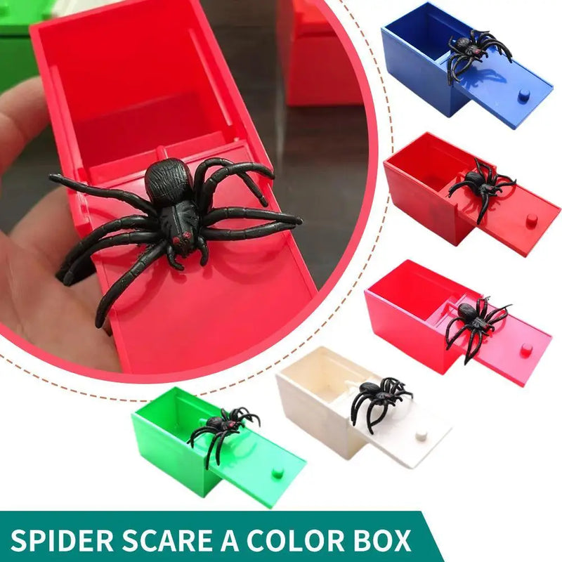 Halloween Fun Happy Joke Boxes Rubber Spider Prank Happy Box Handcrafted Wooden Spider Box Spider Money Surprise In A Box