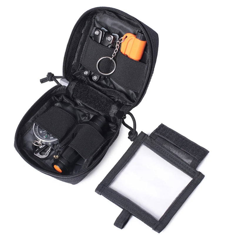 VULPO Tactical Mini Multi-purpose MOLLE EDC Tool Pouch Knife Compass Flashlight Card Storage Bag Hunting Camping Micro Waist Bag
