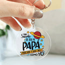 Funny Spanish Printed Key Keychain Transparent Circle Key Chain Acrylic Keyring Festive Birthday Father's Day Best Gift for Dad