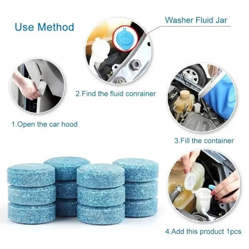 10PCS Solid Cleaner Car Windscreen Wiper Effervescent Tablets Glass Toilet Cleaning Car Window Washing Tablets Accessories