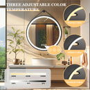 LUVODI 32" Large Round Bathroom Lighted Mirror With Touch Sensor Black Framed Bathroom Mirror with LED Lights