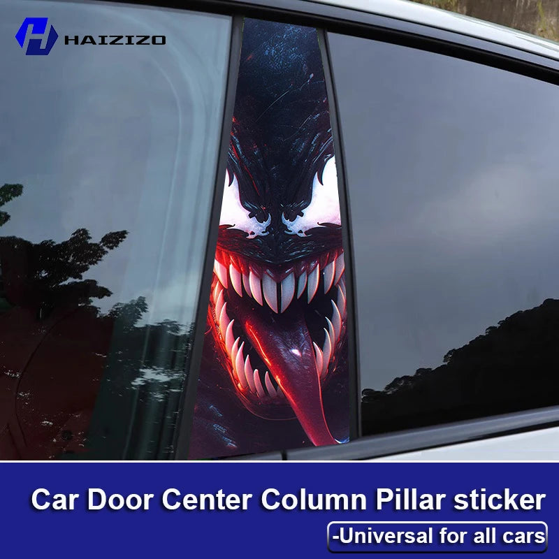 HAIZIZO Venom Car Graffiti Stickers Fun Cool Waterproof Sunscreen Vinyl Film Car B-pillar Scratch resistant Decoration refit PET