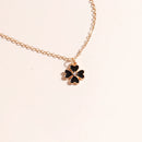 Simple Style Black Color Enamel Clover Necklaces & Pendants for Women Girl Femme Bijoux Colar Valentine's Day Trinket