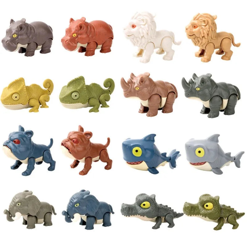 Jurassic Biting Finger Dinosaur Animals Model Toy Movable Joints Simulation Tricky Chameleon Hippo Kids Birthday Christmas Gifts