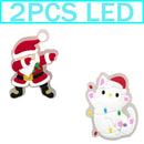 1-5PCS New Christmas LED Shoe Charms,Cute Santa Claus Cat & Dog Pin Accessories for Sandals,Shoe Clogs Buckle Christmas Gifts