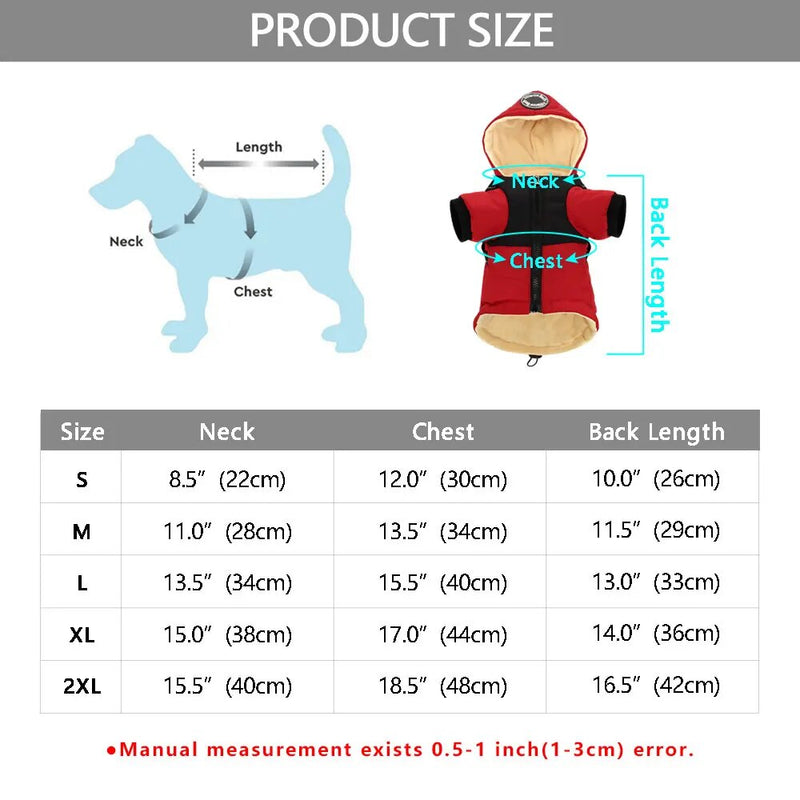 Warm Cotton Dog Clothes Winter Pet Clothing Jacket Reflective Harness Vest Thick Padded Dog Coat Overalls For Small Medium Dogs