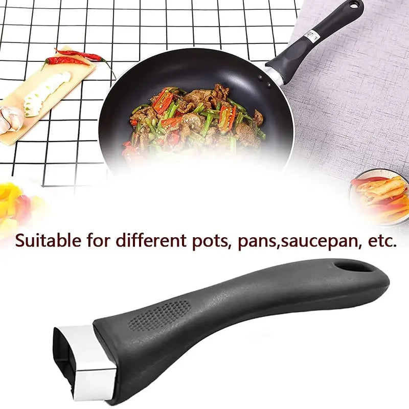 Black Pot Handle Non-slip Bakelite Grip Long Replacement Handle with Screw Cookware Accessories for Kitchen Saucepan Frying Pan