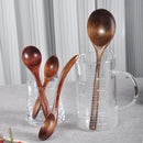Japanese Wooden Spoon Long Handle Ramen Spoon Drinking Porridge Spoon Household Wood Tableware Round Spoon kitchen supplies