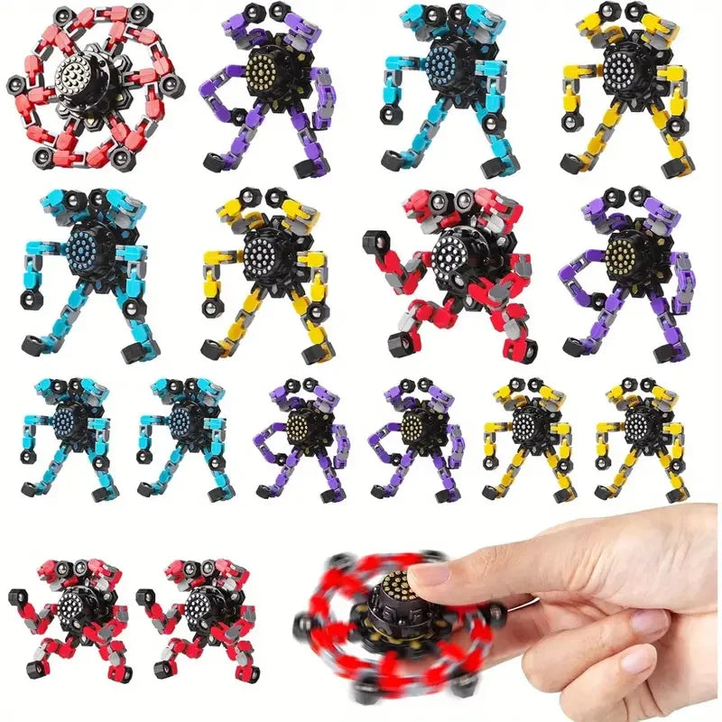 4pcs Transformable Fidget Spinners for Kids Adults Boys Girls Fingertip Gyros for Kids Easter Basket Stuffers Christmas Gifts