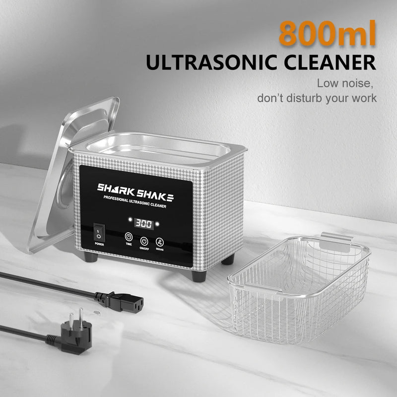 800ml Ultrasonic Cleaner Bath Timer Jewelry Brush Glasses Manicure Stones Cutters Dental Razor Parts Ultrasound Sonic