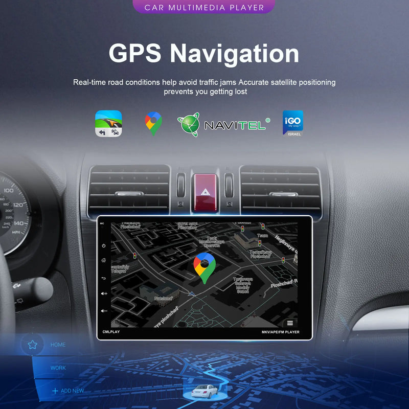 Hikity Universal 9" car Radio 1din Android car Radio Carplay Rotatable Screen Bluetooth FM Radio Receiver Support TF/USB