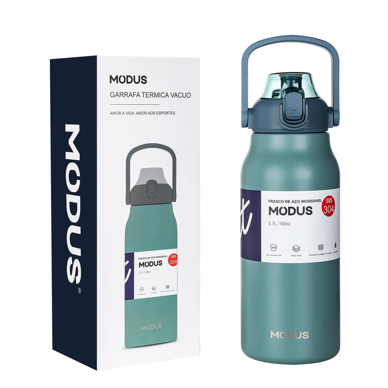 Large Capacity Stainless Steel Thermal Bottle With Straw, Outdoor Camping Gym 800ml/1700ml
