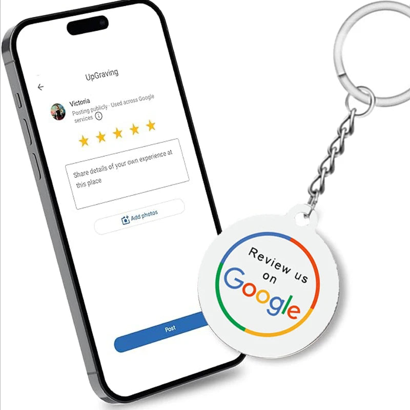 Google Review NFC Epoxy Tag NFC Key Tag Proximity 13.56MHz RFID  Keychain for Increase Google Reviews