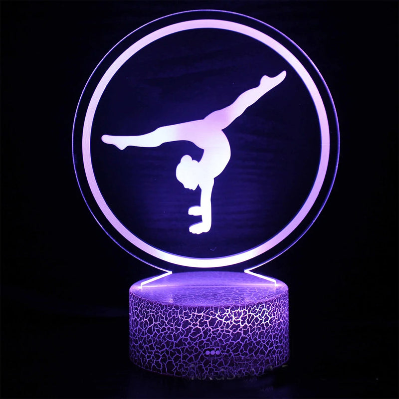 Artistic Gymnastics 3D Night Light for Room Decor USB Remote Control LED Optical Illusion 3D Lamp Kids Birthday Christmas Gift