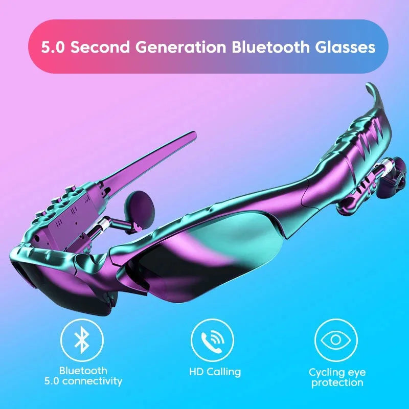 Sport Stereo Wireless Bluetooth 5.0 Headset Telephone Driving Sunglasses/mp3 Riding Eyes Glasses With colorful Sun lens