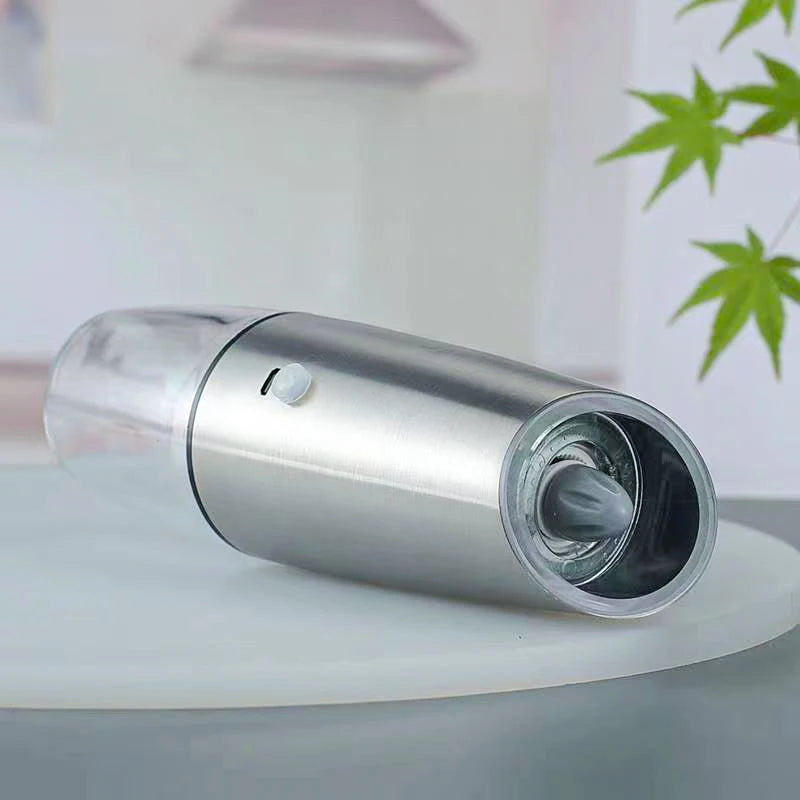 Gravity Induction Electric Pepper Grinder Automatic Sea Salt Pepper Grinder Stainless Steel Mill With Adjustable Thickness