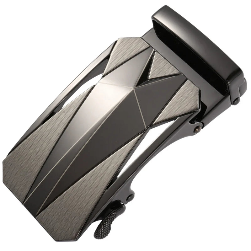 Men's Belt Buckle Accessories Business Ratchet Automatic Alloy Metal Buckle For 3.5cm Width Leather Belt Strap No Holes