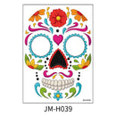 1Sheet Waterproof Sweatproof Day of the Dead Masquerade Spooky Makeup Temporary Stickers Halloween Face Tattoo Stickers