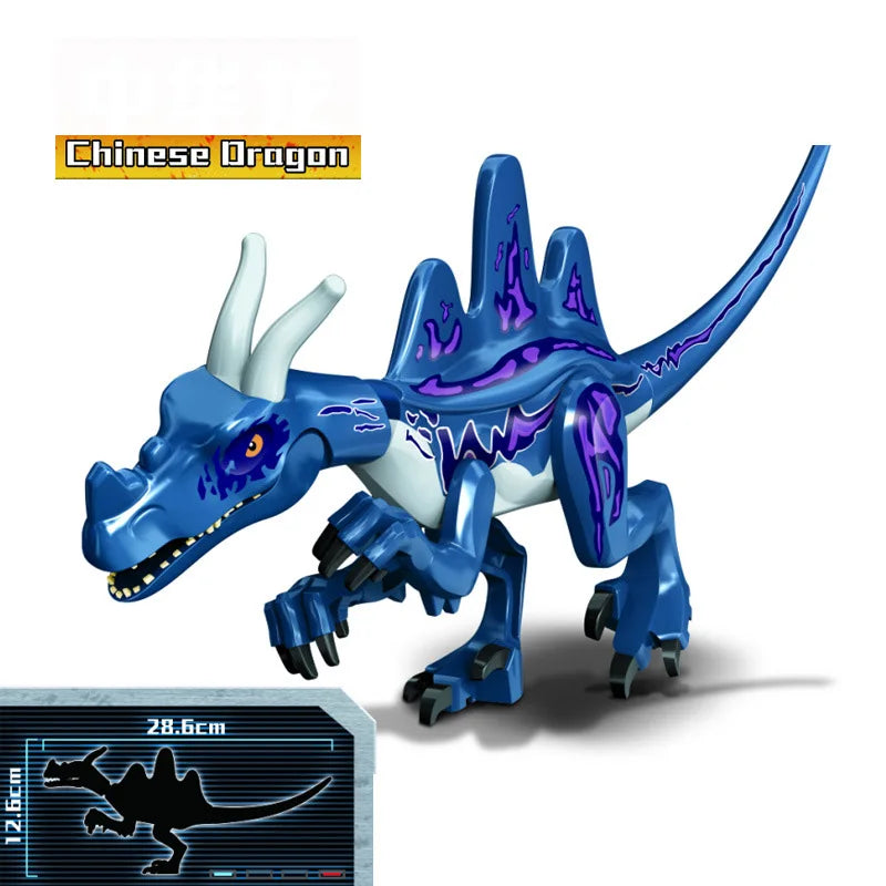 Jurassic Dinosaur Park Dinos World Building Blocks Animals Tyrannosaurus Rex Indominus I-Rex Blue Figures Triceratops Toys
