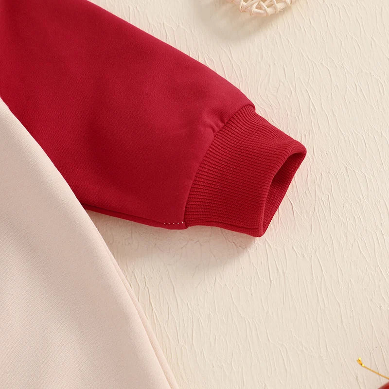 Valentine s Day Heart Print Long Sleeve Romper Jumpsuit for Infants Toddler Boys Girls Full Length Sweatshirt Bodysuit