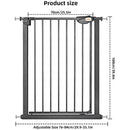 UBRAVOO Baby Gate for Doors and Stairs, Height 100 cm, Safety Pet Gate,  Automatic Closure, Triple Locking