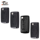 Dandkey Flip Folding 2/3/4 Buttons Car Remote Key Shell Fob Case For Peugeot 207 307 308 407 607 807 For Citroen C2 C3 C4 C5 C6