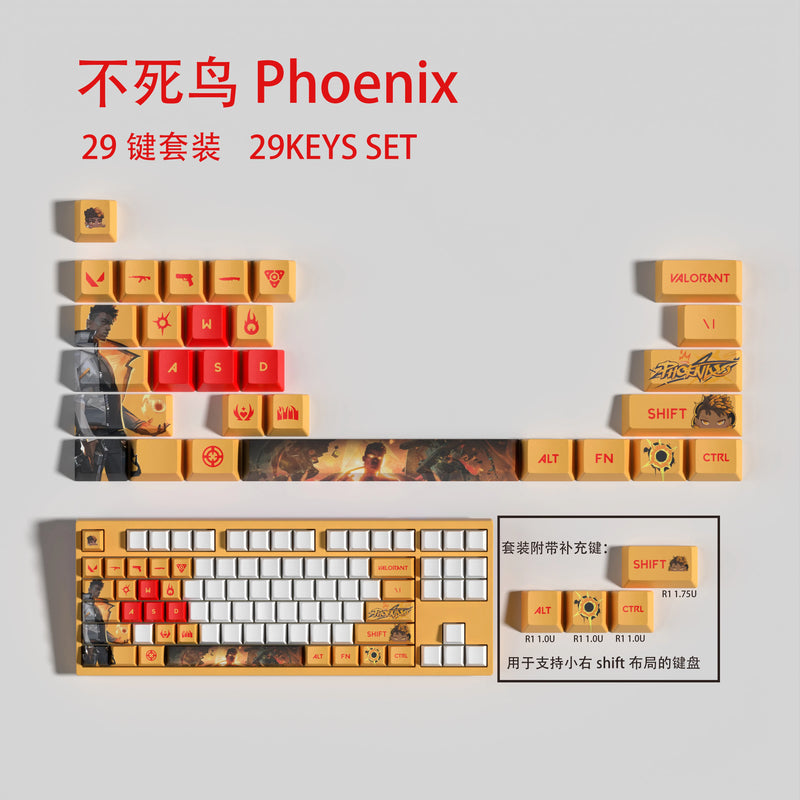 ISO KEYCAPS New design Valorant keycaps 29KEYCAPS  OEM Profile Cherry profile for mechanical keyboard