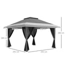 Outsunny 3,6x3,6 m folding tent with 4 side walls anti-UV mesh