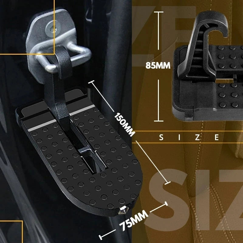 Multifunction Foldable Car Roof Rack Step Car Door Step Universal Latch Hook Auxiliary Foot Pedal Aluminium Alloy Safety Hammer