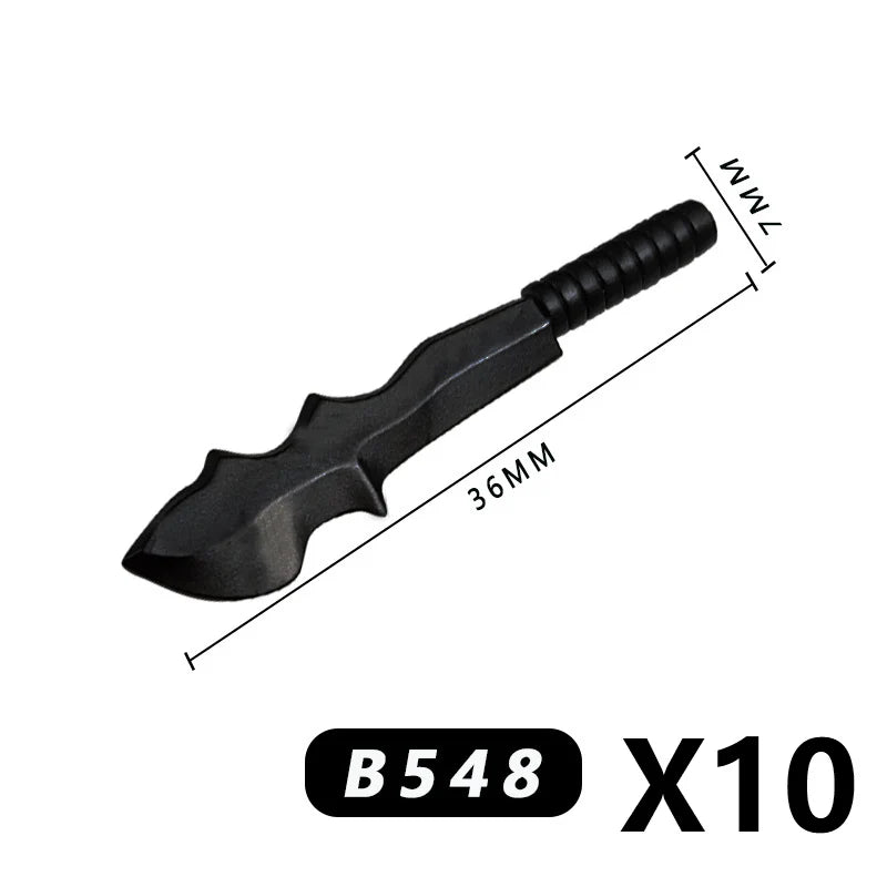 Medieval MOC Weapon Figure Accessories Building Blocks Soldiers Sword Shield Bow Arrow Trident Hammer Axe Spear Brick Kid Toy